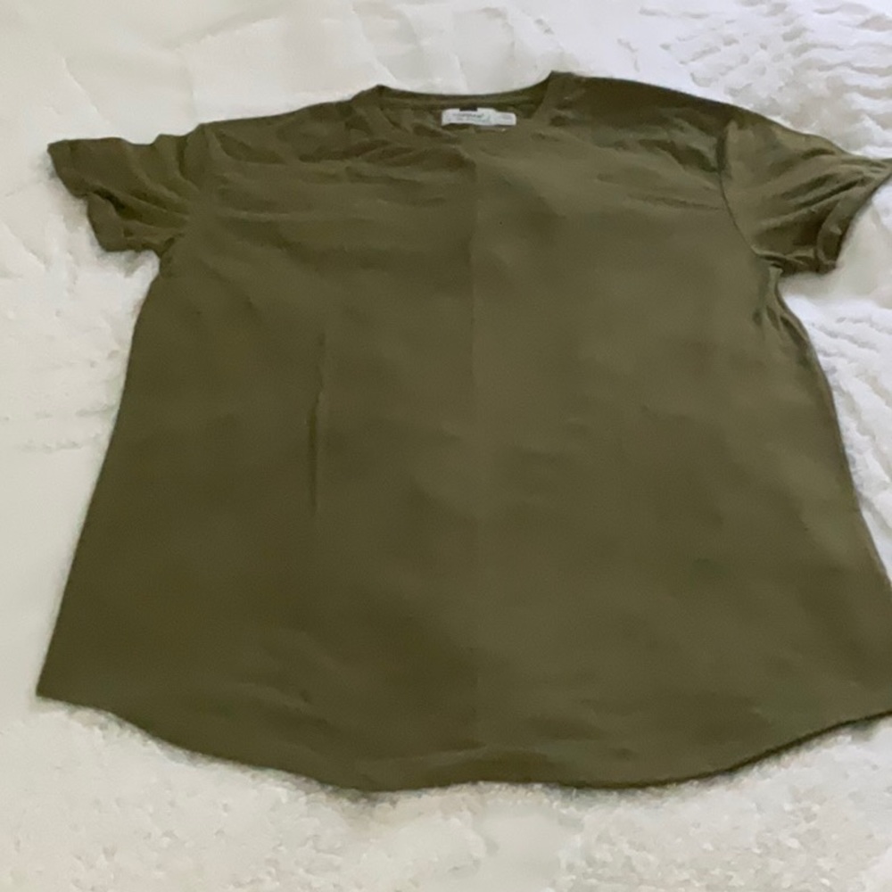 NWT TOPMAN Rolled S/S Longline T-Shirt (Green) - Size Large